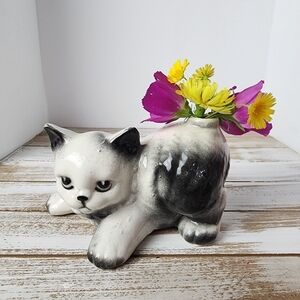 Vintage Japan Sake Cat kitten bud vase decor